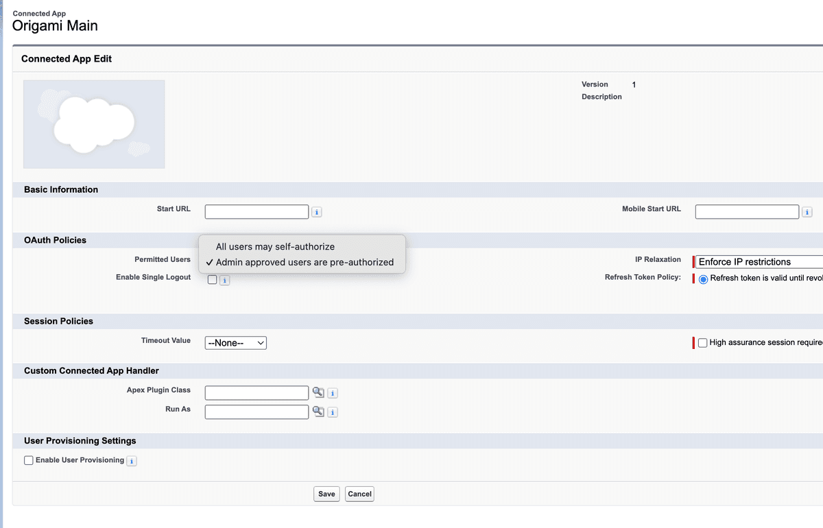 Choose Admin approved users are pre-authorized