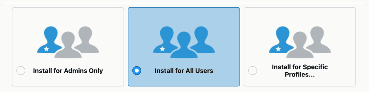 Install for All Users selection
