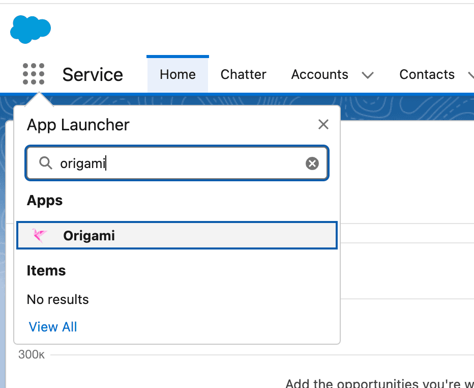 Origami app in App Launcher